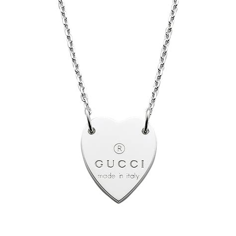 gold gucci necklace womens|Gucci necklace with heart pendant.